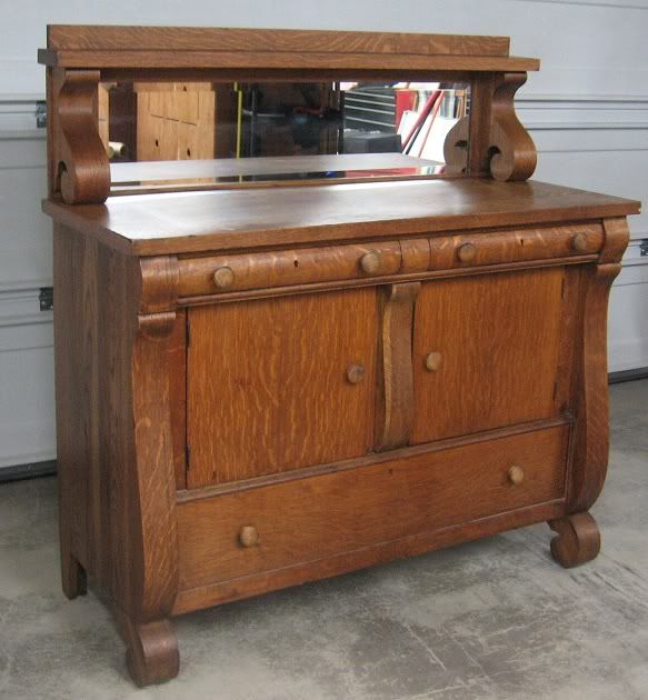 Antique Quarter Sawn Oak Buffet Sideboard eBay