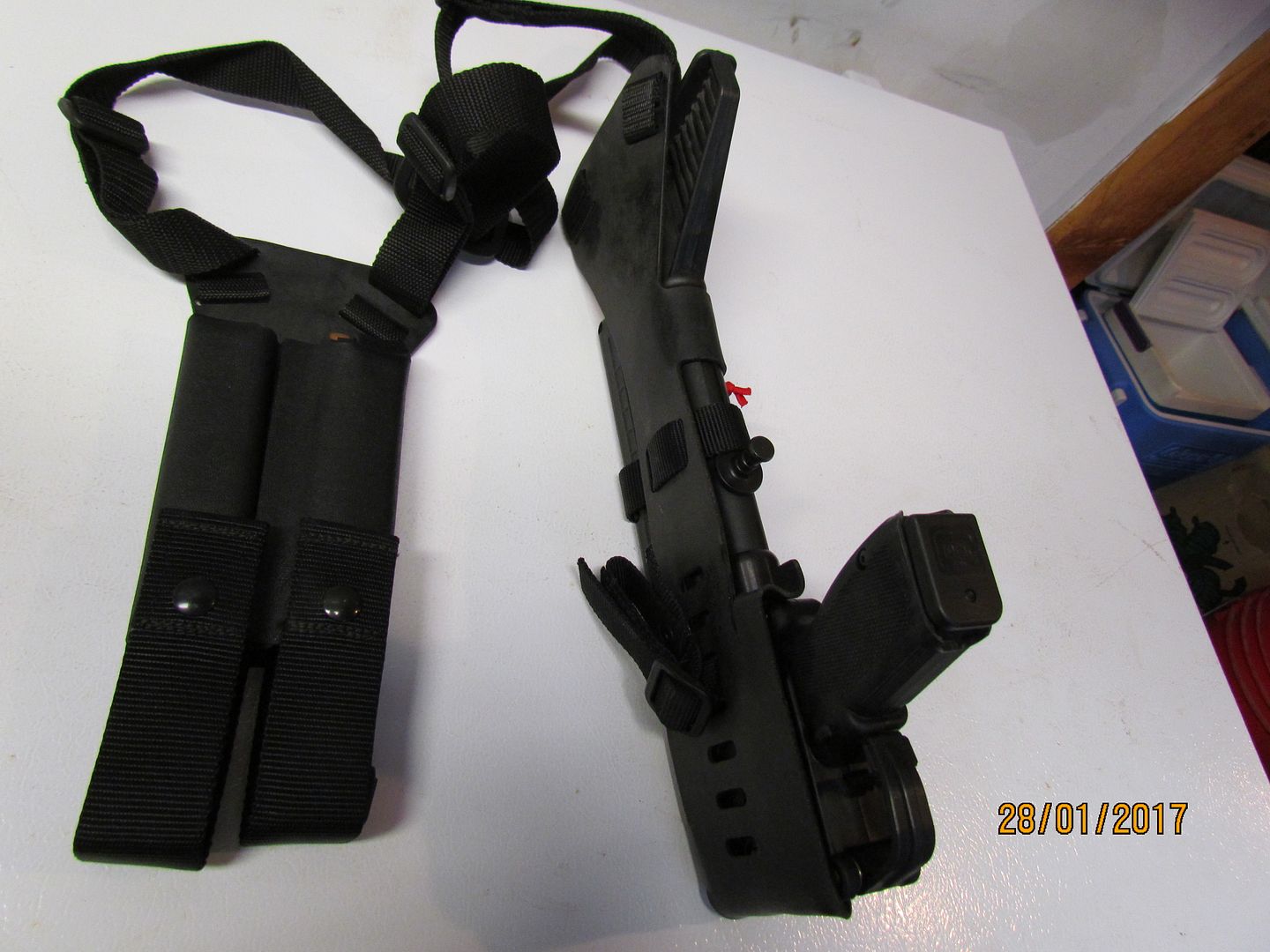 M14 Forum Keltec sub 2000 shoulder carry rig.