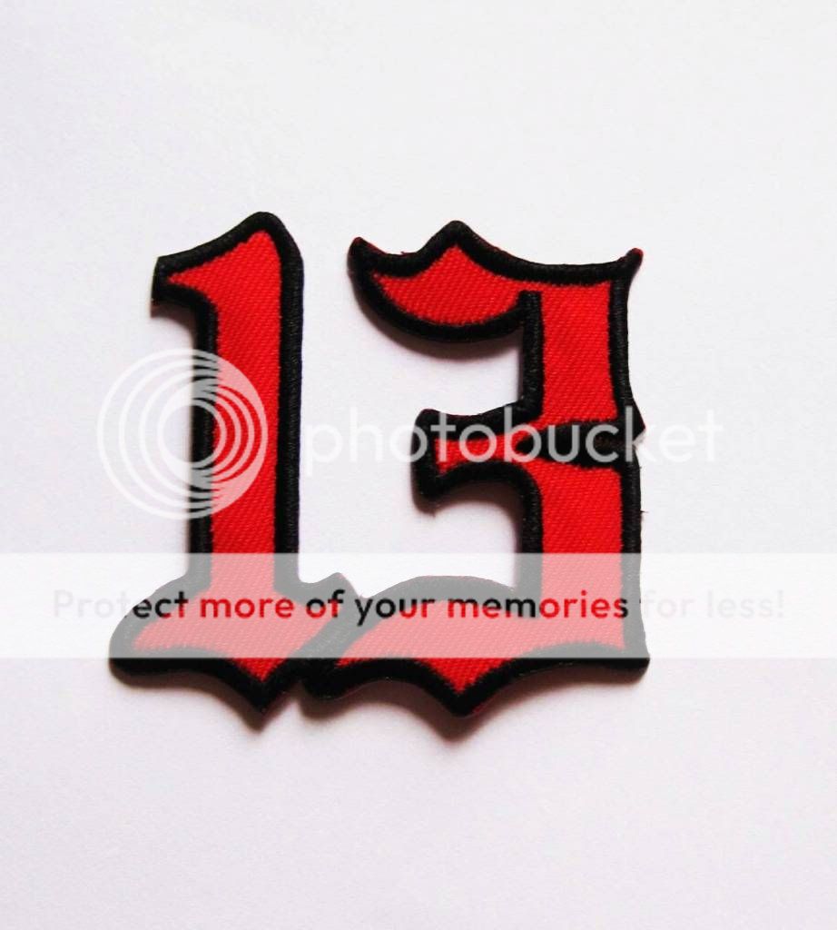 LUCKY NUMBER 13 EMBROIDERED EASY IRON ON PATCH #B  