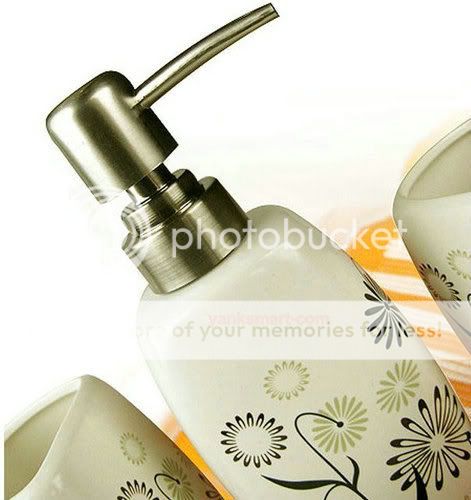 Colorful 4 Pieces Ceramic Bathroom Accessories Set Vanity Dispenser YC 