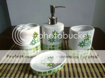 Piece Ceramic Bathroom Accessory Set Vanity Dispenser 001  