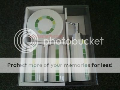 Circle 4 Pieces Ceramic Bathroom Accessories Set Vanity Dispenser YC 