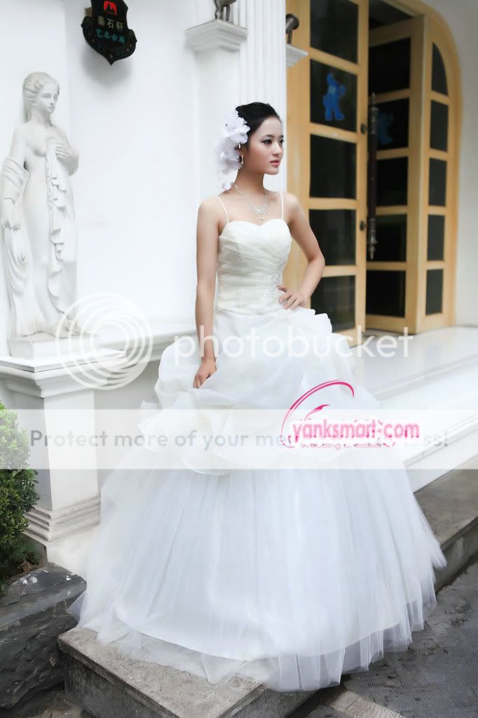   yarn princess panniers Sling type winter wedding dress YW 152  