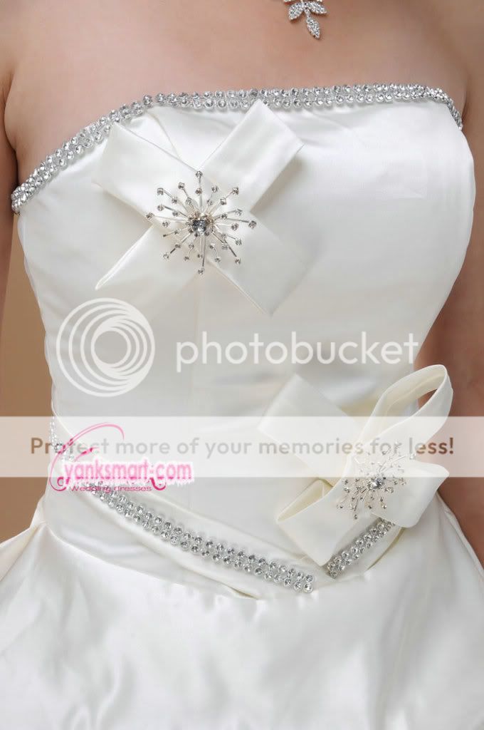 Thick stain princess panniers bra style white rice elegant wedding 