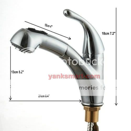 Chromed Pull out 1000mm Spout Spray Kitchen and Basin Mix Tap Faucet 