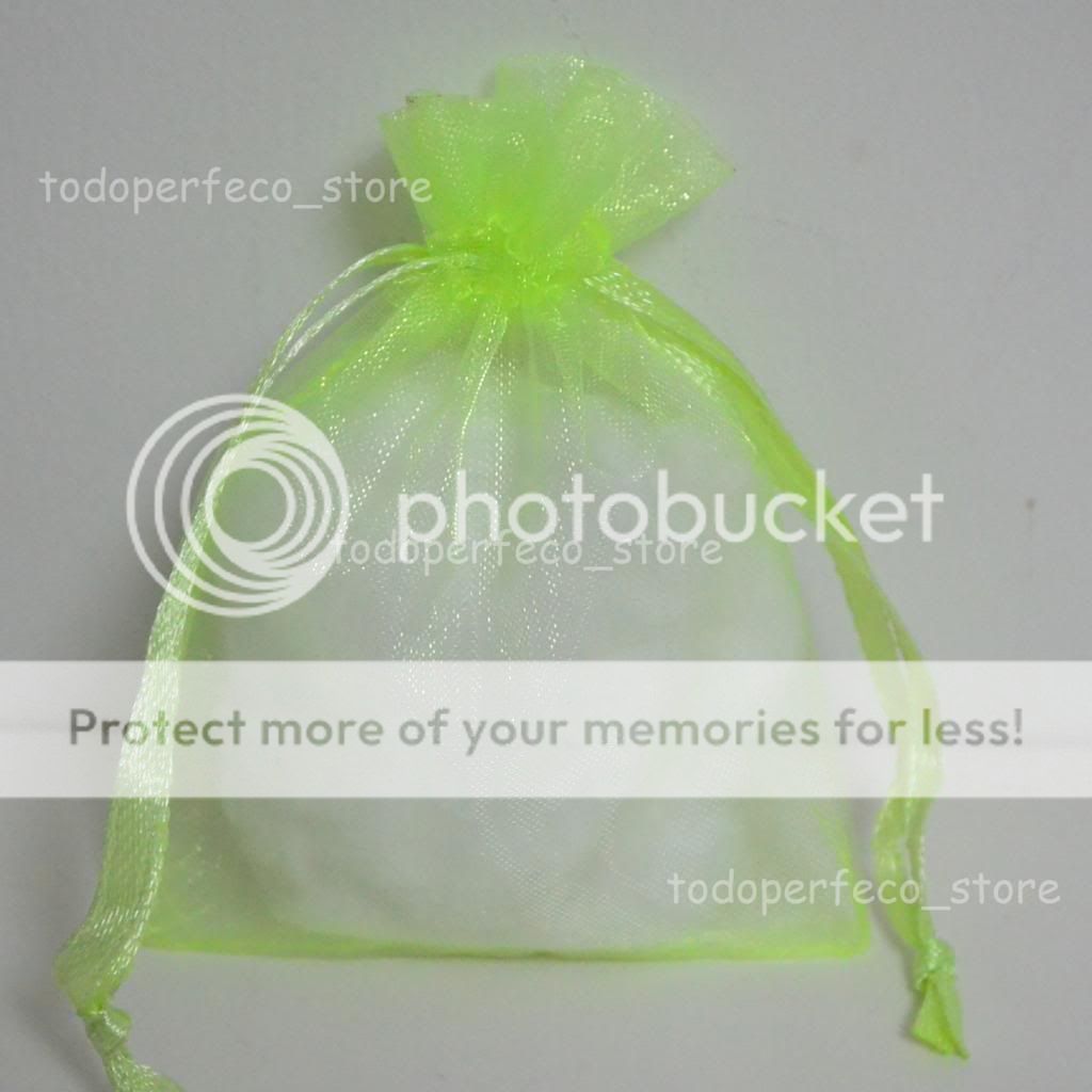 5 Size Green Color Organza Wedding Candy Favor Gift Jewelry Package Pouch Bag