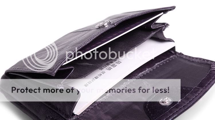 Leather Black Purple New Mens Womens Nice Coins Keys Vintage Wallet 